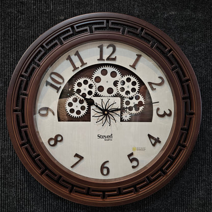 Steven Quartz Vintage Analog Gear Clock with Attractive Design