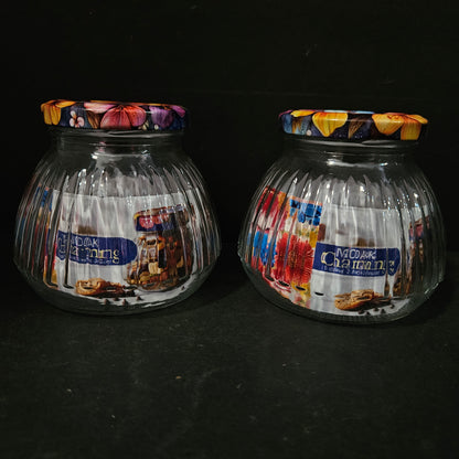AG Modak Charming Exclusive Glass 2pcs set jars with lid perfect for Return gifting
