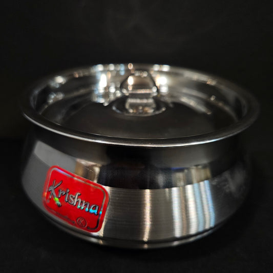 Stainless Steel Round handi pot storage box with Tree Design & lid perfect for Return gifting purpose