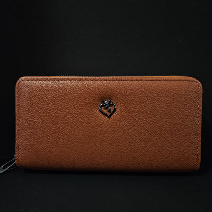 Leather Thin Slim Wallets for Women Wallet for Women with Double Zipper