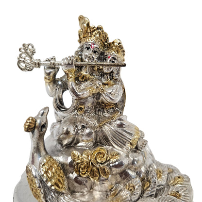 Silver 24K Gold Plated Radhakrishna Idol Decorative Showpiece