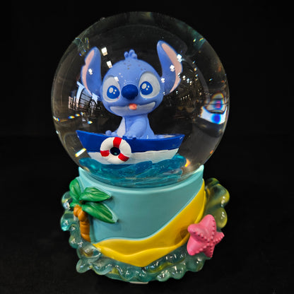 Disney Lilo & Stitch Ohana Light-Up Snow Globe with Swirling Glitter Display Decoration | Home Decor for Kids Room Essentials | Precious Keepsake, Cute Novelty Gifts