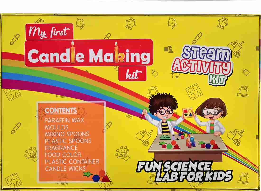 My First Candle Making Kit," designed for children aged 8 and above. Foster creativity and hands-on learning with this DIY candle making experience.