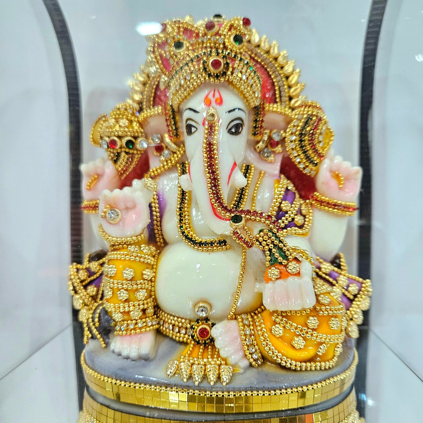 Lord Ganesha 24carats gold Plated Cabin Idol for Home Decor & Lord Ganpati Bappa Showpiece