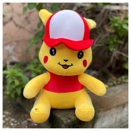 Super soft plush cute Pikachu with cap soft toy.