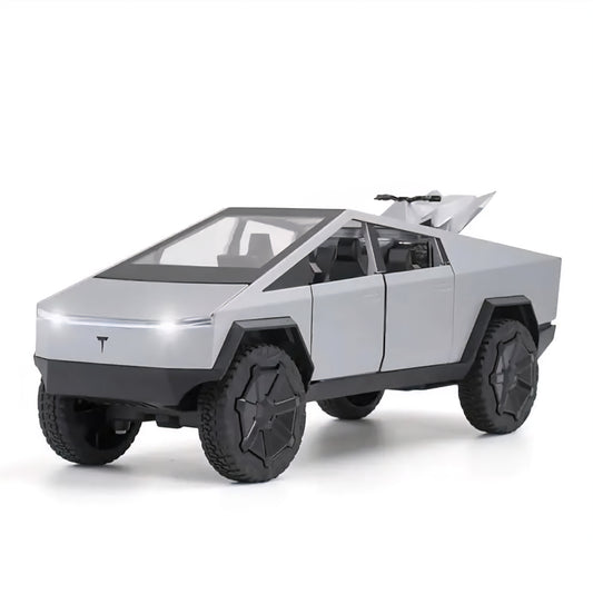 Tesla Cybertruck Model Collection Enthusiasts Toy Pull Back Pick-Up Truck with Sound and Light Toys for Kids Gift