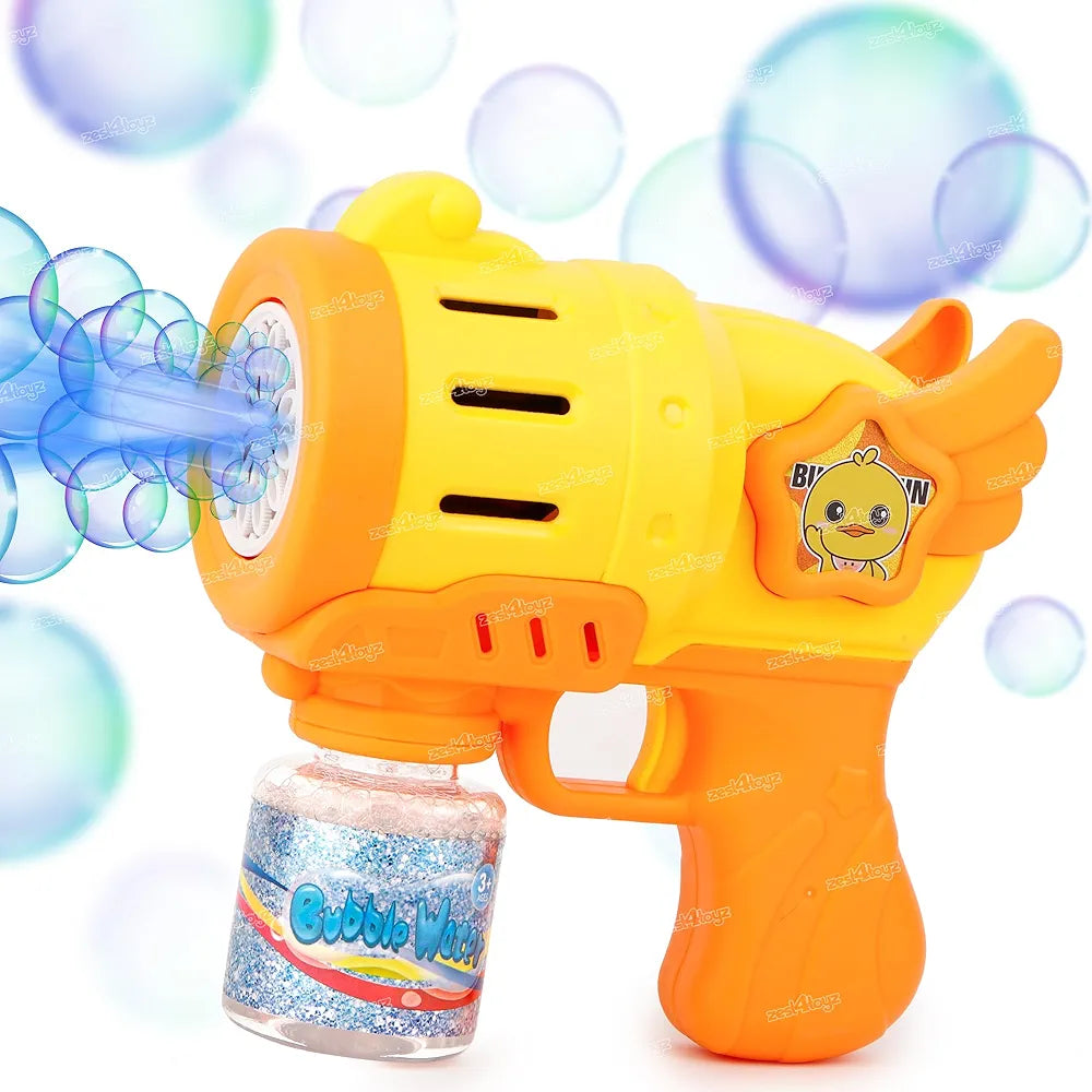 Bubble Gun for Kids Automatic Bubble Blower Maker with Light Effects Battery Operated Duck Bubble Stick for Girls & Boys