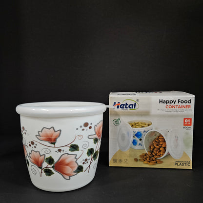 Hetal plastic Happy Food Storage Container the edges are smooth and it gives healthy appearance available in a variety of colors with approx 800ml Capable unbreakable Storage container