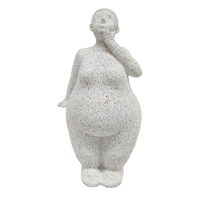 Fat Women Yoga Statue Resin Decorative Figurine for Bedroom Desk Living Room White Thinking Showpiece