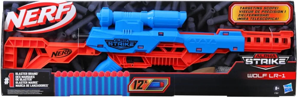 Nerf Alpha Strike Wolf Blaster with Targeting Scope,Nerf Darts, Toys for Kids Teens and Adults, Fun Gift Toy for Boys, Birthday Gift Toy for Kids Ages 8 above