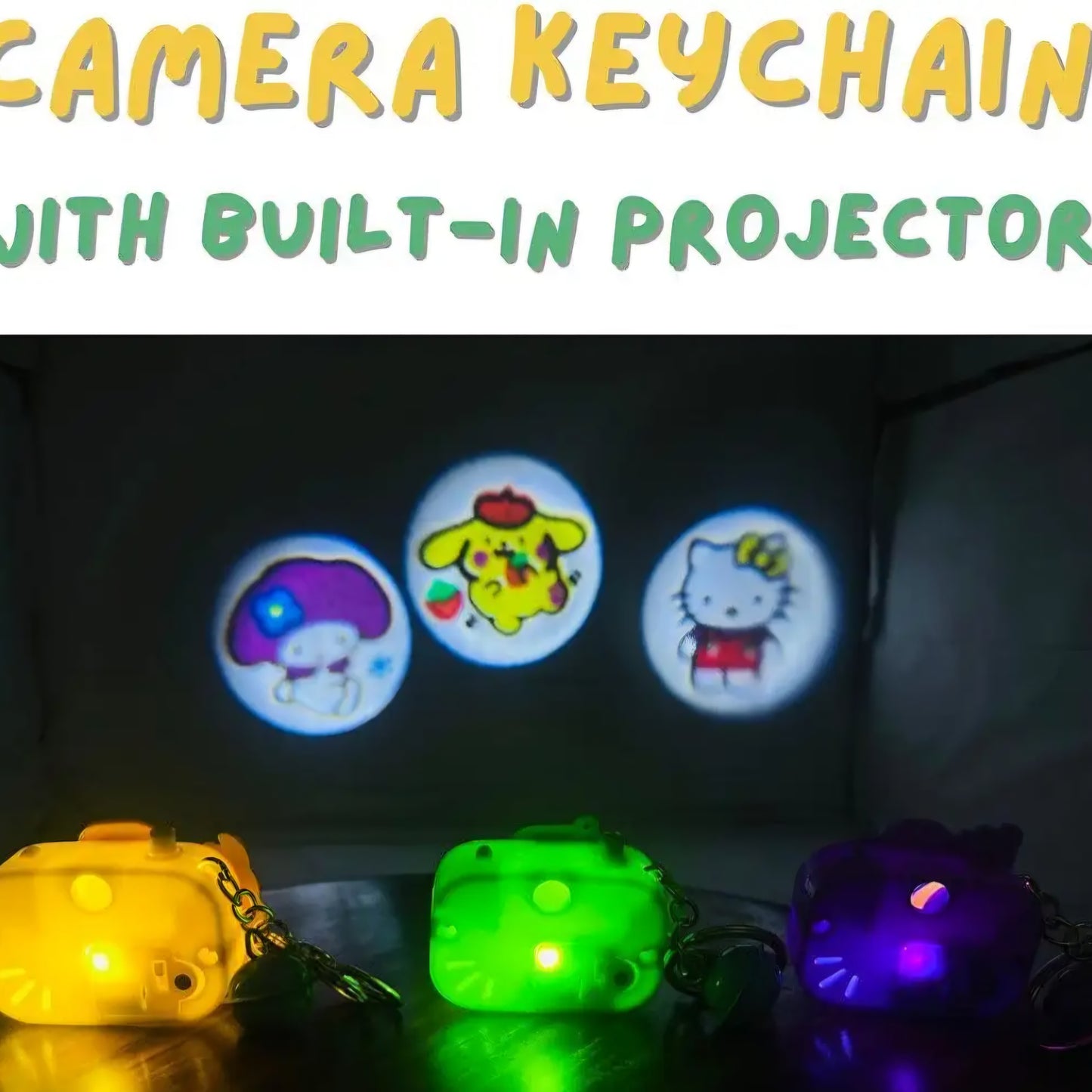Mini camera Keychain with built-in Projector for kids