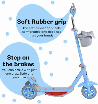 Dash Star Noddy Road Runner Kick Scooter for Kids with Music & Lighting of above 3 Years, Skating Scooter for Boys&Girls
