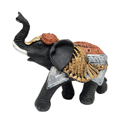 Black and gold elephant showpiece is a popular Feng Shui decorative item made from resin Showpiece Figurine