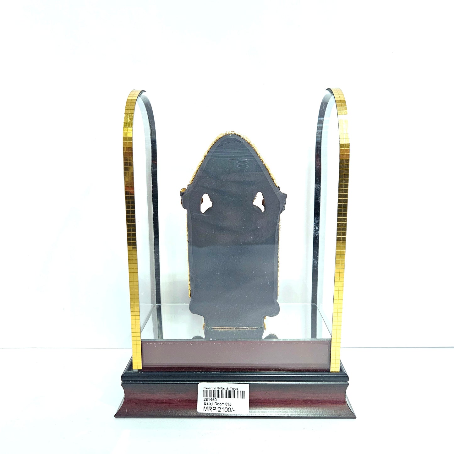 24 carats gold Plated Balaji idol Statue showpiece with stones  design in transparent protective cabin