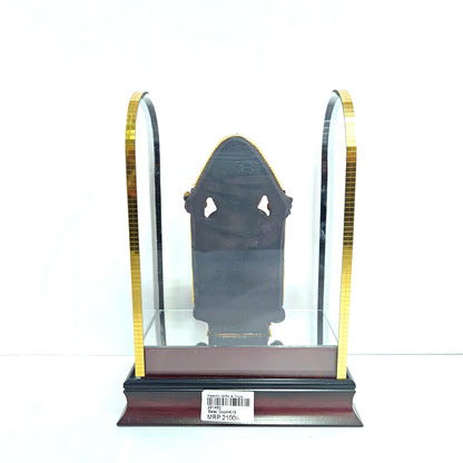 24 carats gold Plated Balaji idol Statue showpiece with stones  design in transparent protective cabin