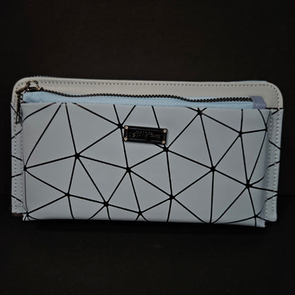 Leather Thin Slim Wallets for Women with Double Zipper
