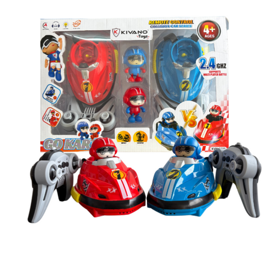 Remote Control Collision Car – Go Kart Bumping Car – 2 Player set perfect for Boys kids