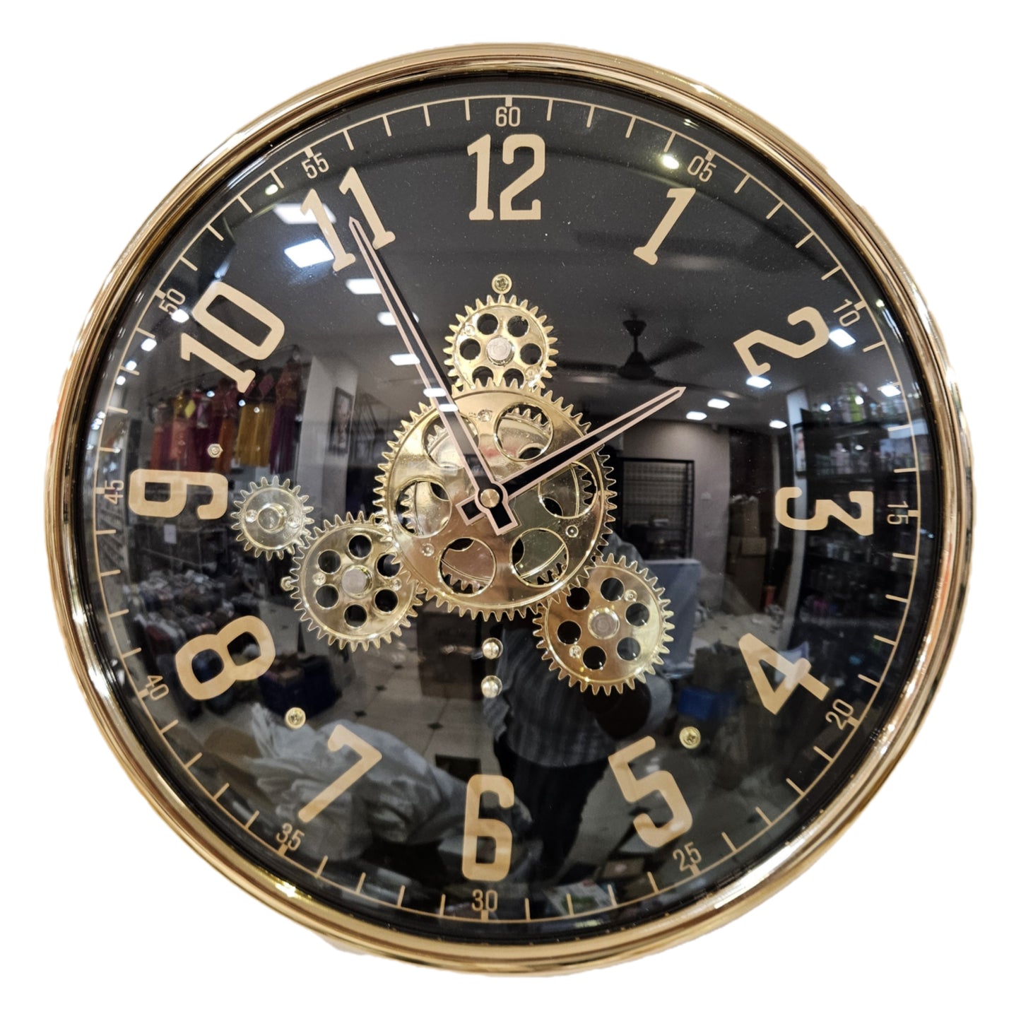 Decorative Gear Wall Clock Rotating Gears, Steampunk-Inspired Design, Quartz Movement, Premium Wall Decor for Living Room