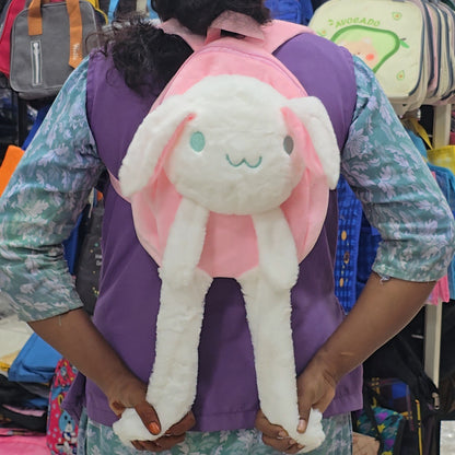 Cartoon character themed soft fur backpack for kids