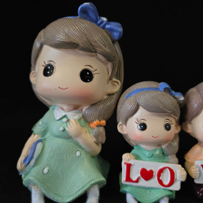 Cartoon Resin Outseam 4pieces set Dolls Hanging Feet Doll Home Wall Decoration