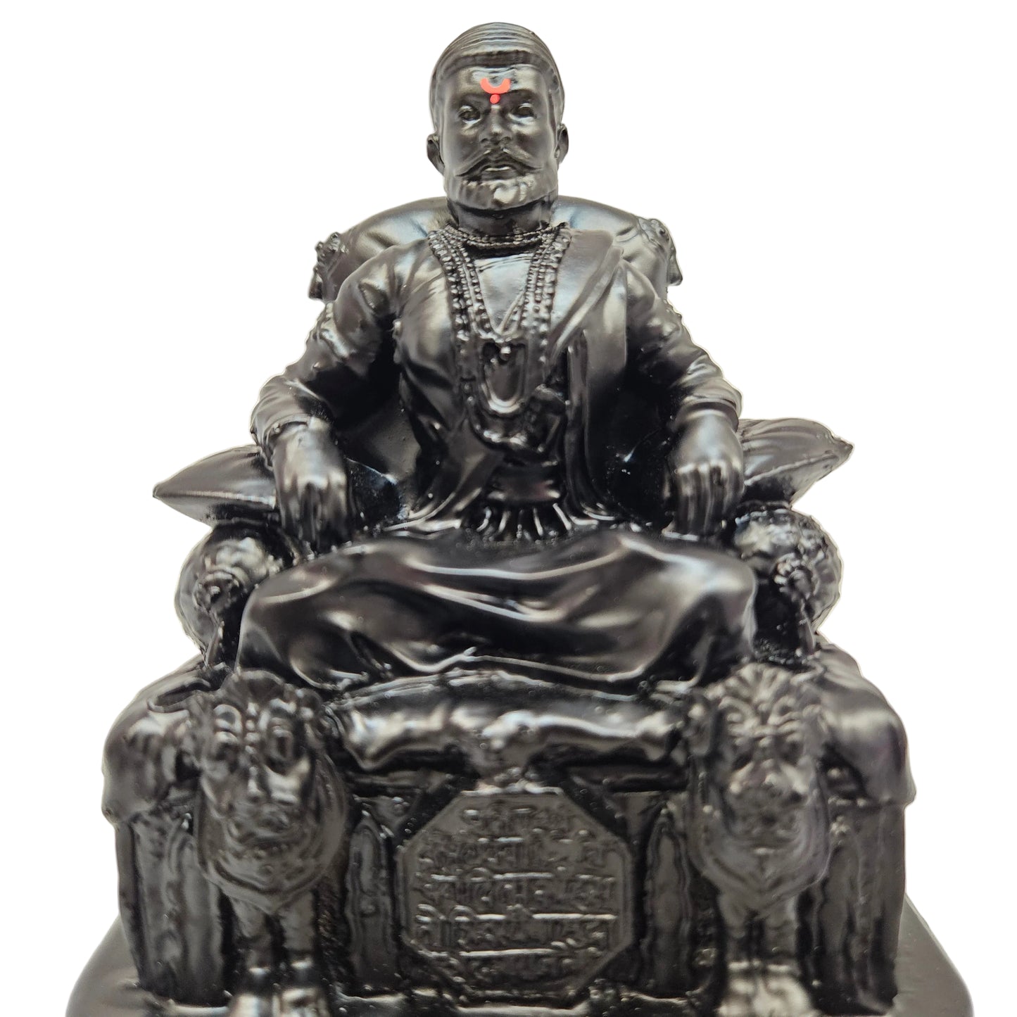 The Legend of Maharashtra Chatrapati Sambhaji Maharaj Murti with Talwar in Matt Black Color for Home Decor