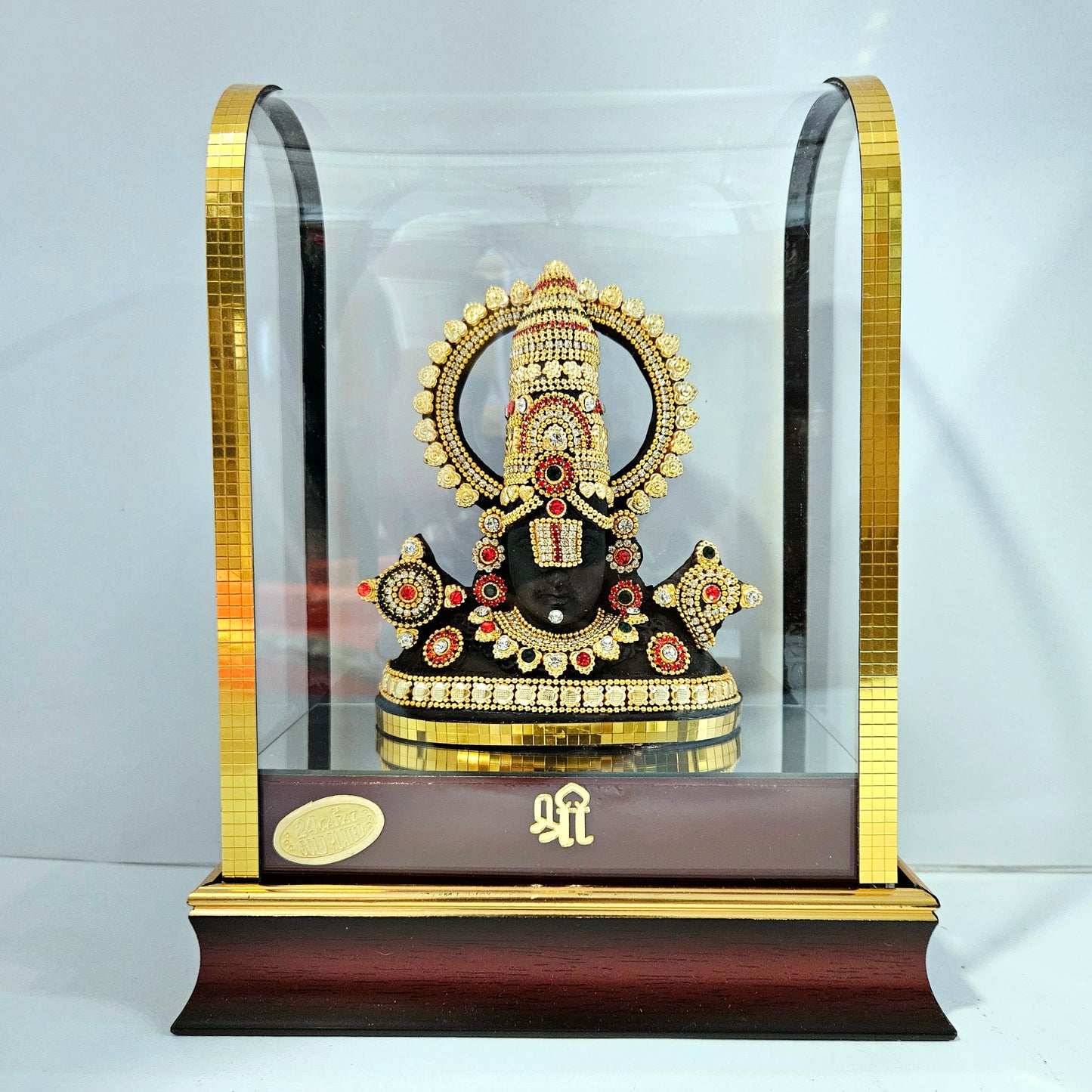 Lord Venkateshwara Balaji 24carats Gold Plated Cabin Idol for Home Decor & Lord Showpiece
