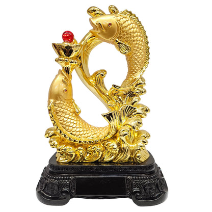 Resin Fish Statue,Chinese Handmade Arowana Fish Scuipture,feng Shui Wealth Lucky Fish Figure,Best Gift for Business Opening Feng Shui Decor