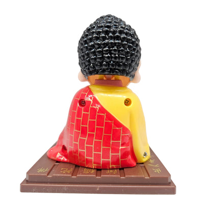 Solar Little meditating Monk, Outstanding Gift Nod and Swing Monk Display Excellent Workmanship Cute Decoration with Solar Light Receiving Panel for Car Dashboard