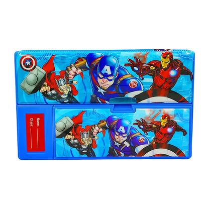 Cartoon Characters themed Jumbo Pencil Box Multifunction Double Sided Geometry Box for Birthday Geometry Box