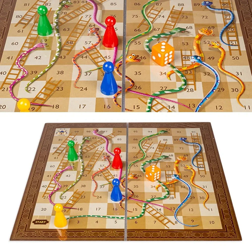 Ludo and Snakes & Ladders Premium | Multiplayer 2 in 1 Board Game for Nonstop Fun (Small)