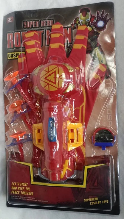 Iron Man "Robot Man" Launcher Glove cosplay toy for children ages 3+.