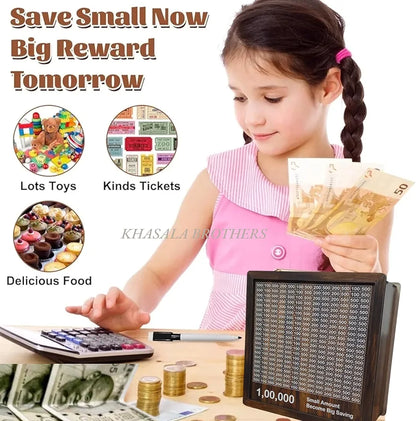Wooden Money/Piggy Bank Money Box for Kids & Adults, Savings Challenge Box, Cash Saver Money Box with Money Target and Numbers Kids & Adults