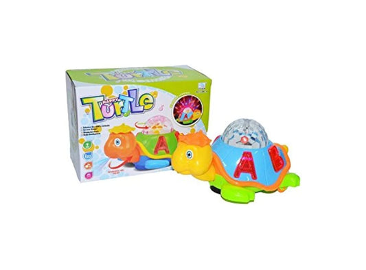 Light and Sound 3D Light Funny Musical Toy for Kids Happy Turtle Rotating Dancing Toy Animal Figure with 3D Flashing Light & Sound Toy for Babies Boys and Girls