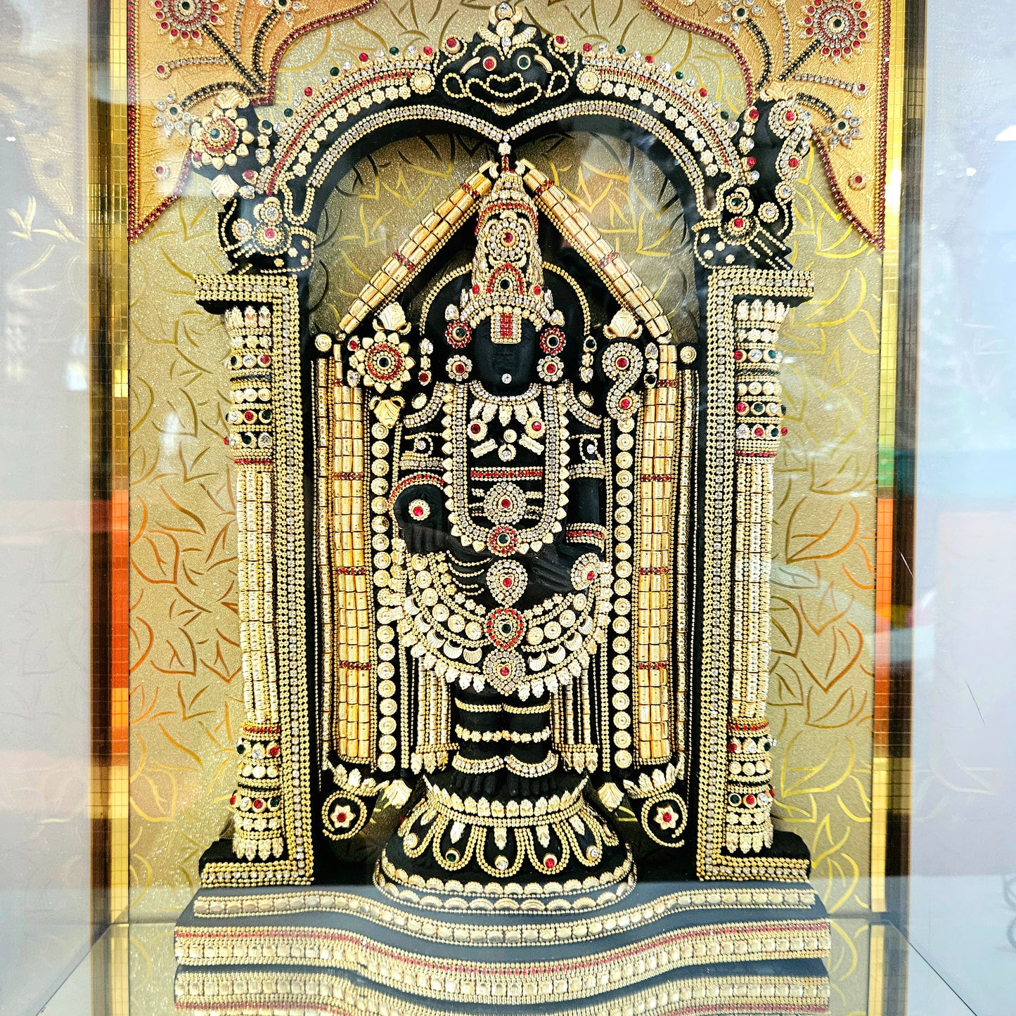 Lord Venkateshwara Balaji 24carats Gold Plated Cabin Idol for Home Decor & Lord Showpiece