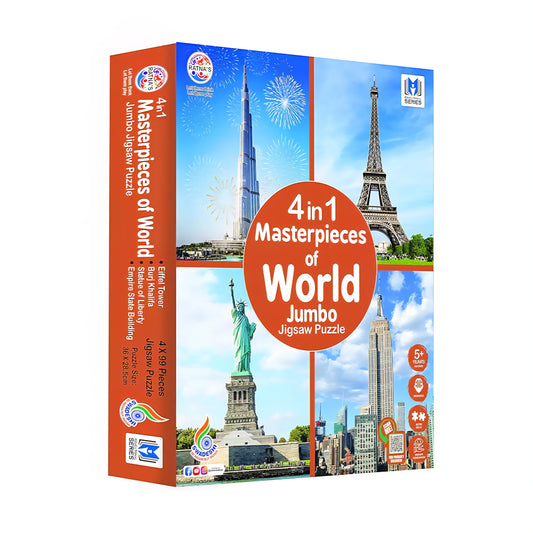 4 in 1 Masterpieces of World Jumbo Jigsaw Puzzle for Each Puzzle Educational Toy for Kids 5+ Year