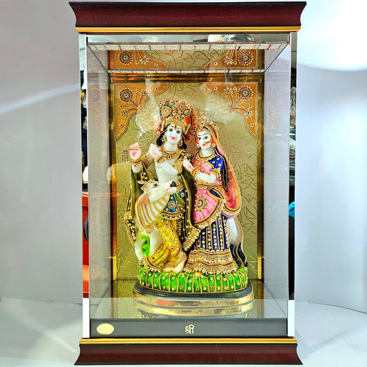 Radha Krishna 24carats gold Plated Cabin Idol for Home Decor & Lord Showpiece