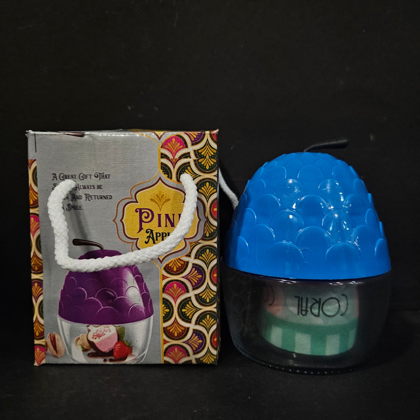Pine Apple Dry Fruit storage container with lid on it for Return gifting