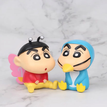 Shinchan Miniature Action Figure 6 Pcs Costume Design Toy Figure for Home, Table & Desk Decor, Car Deskboard Gift for Shinchan Kids, Family & Friends, Fans Pats Costume Figure