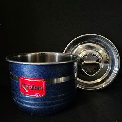 Stainless Steel Heavy Bottom Patila Heavy Cook and Serve Cookware Pots Container Bowl with lid