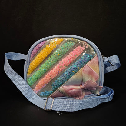 Cute Purse sling bag for Girls Kids, Rainbow Glitter Sequin Crossbody Bag for Toddlers
