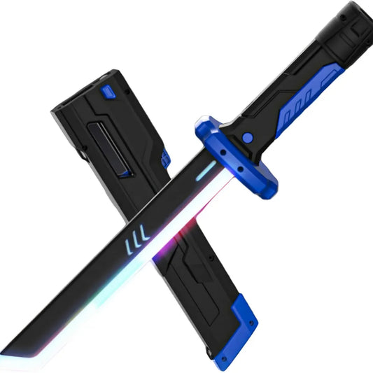 Starry Sky Glowing Sword, Lightsaber, Cyberpunk Sword, 7 Lighting Colors, Streamer Lighting Effect, Sword Spark, Double Sword Combination, Role Playing Prop, Cultural Festival