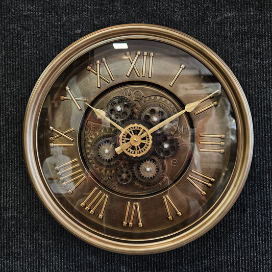 Vintage Oversized Modern Large Wall Clock with Moving Gears Steampunk Clocks