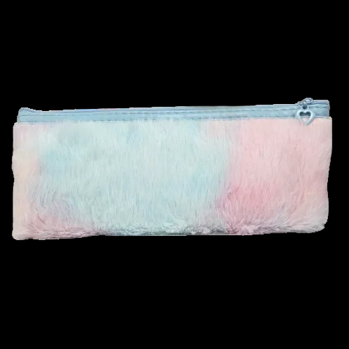 Rabbit Zipper stationery pouch with soft fur for kids
