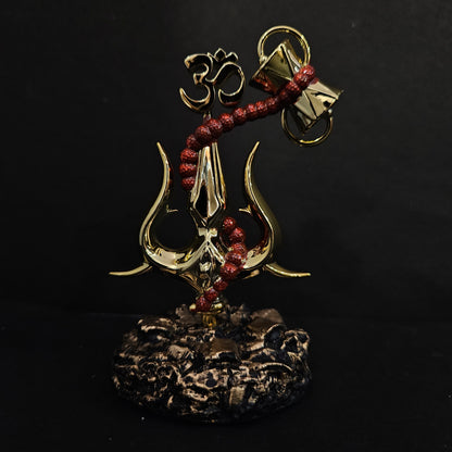 Lord Shiva Trishul-Dambru Statue Showpiece Dashboard Figurine