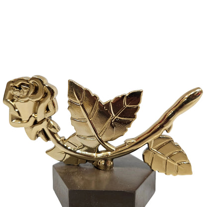 Gold Rose Handmade Metal Showpiece Figurine