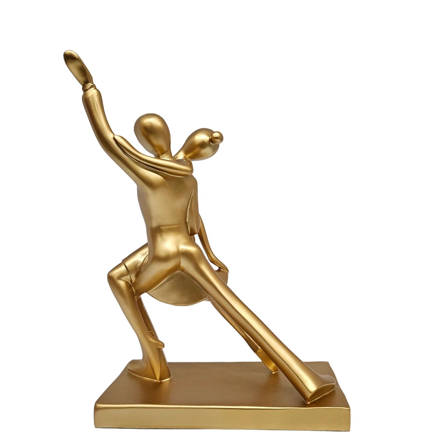 Golden Abstract Couple Statue features a smooth, modern design suitable for home decor