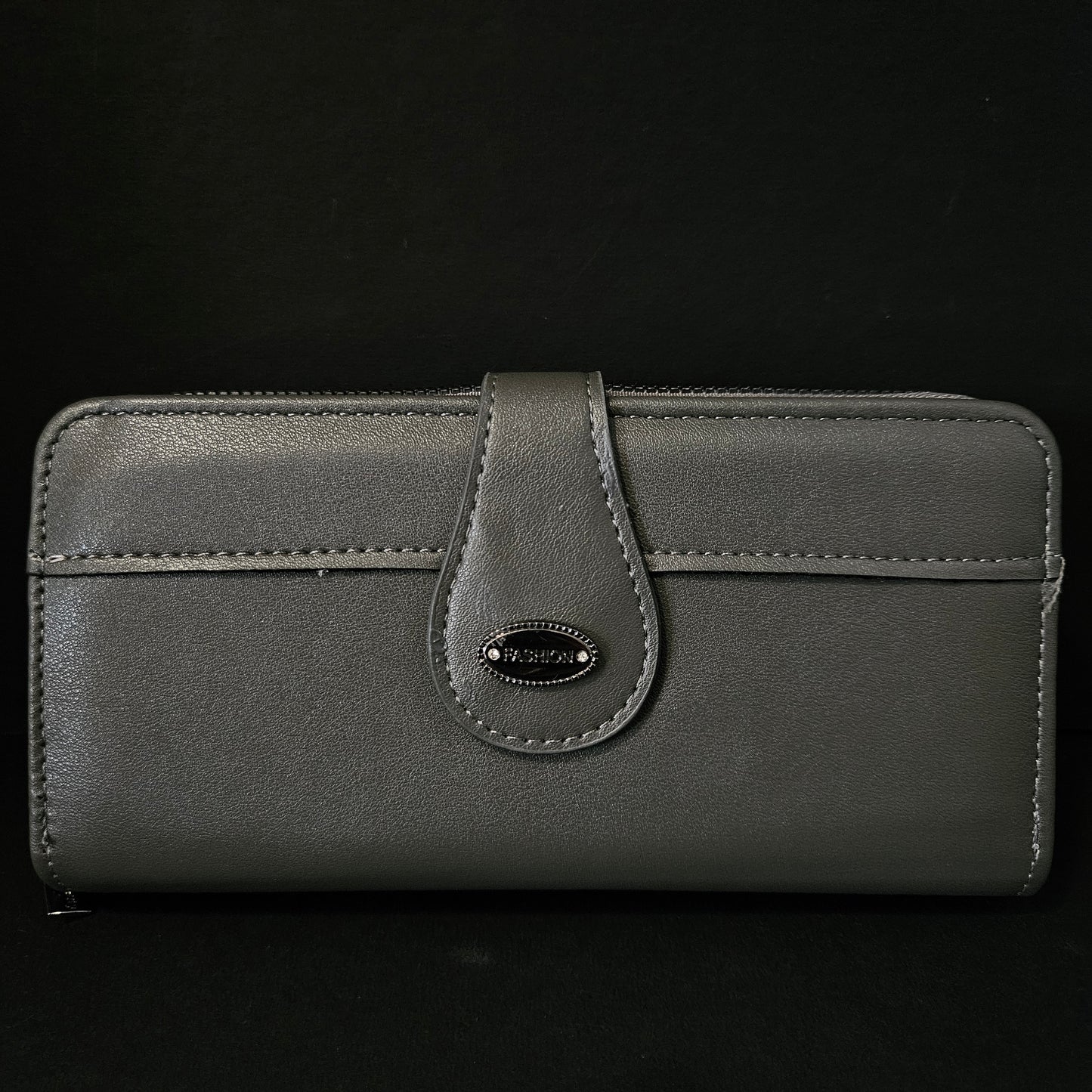 Leather Thin Slim Wallets for Women with magnetic Button & Zipper