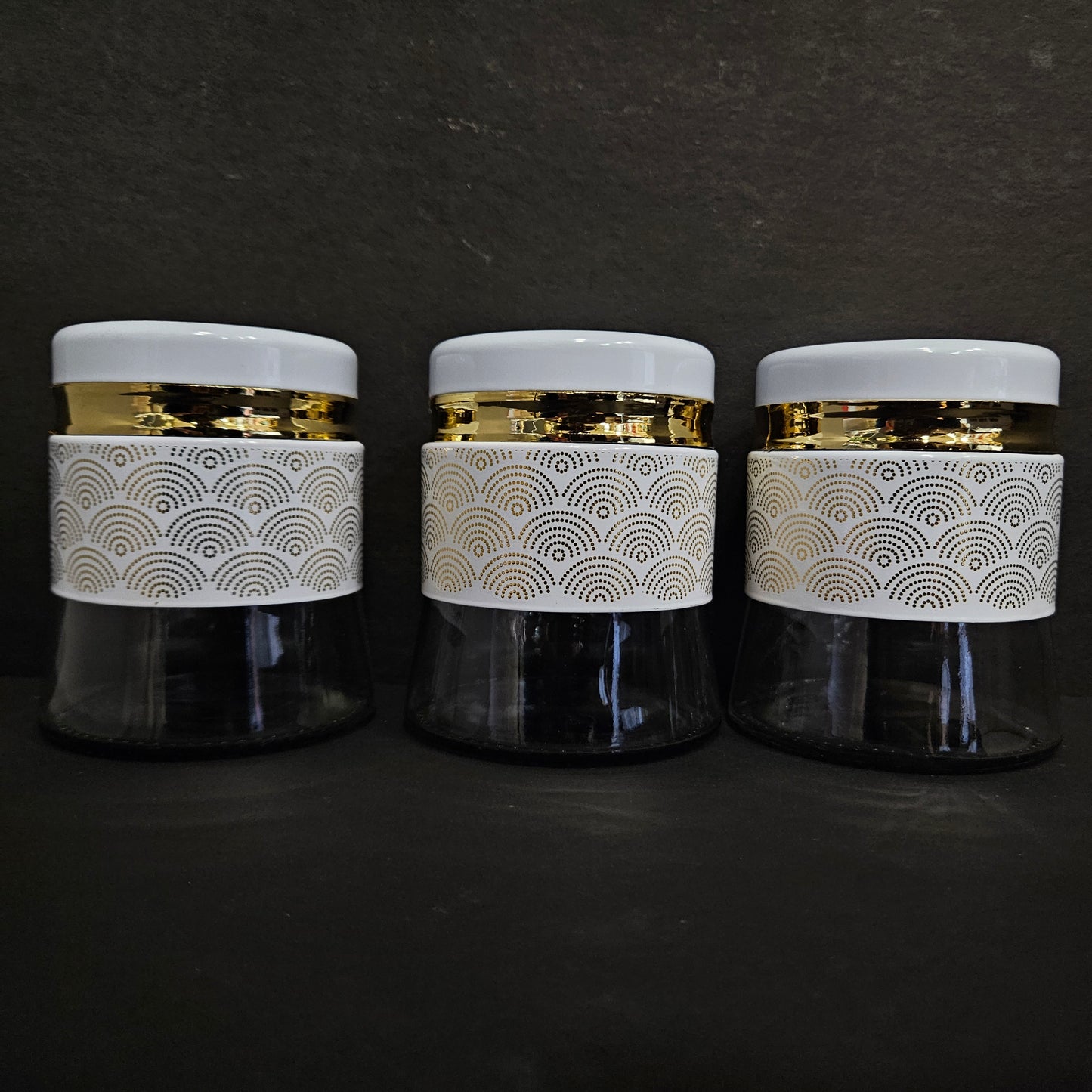 Canister 3piece glass storage Jar Set, For Dry Fruits Storage