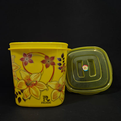 Storage Container yellow floweral printed Plastic Container perfect for Return gifting purpose