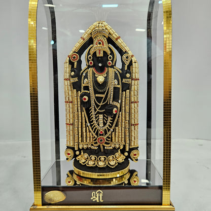 Lord Venkateswara tirupati Balaji 24 carat Gold Plated Cabin Idol for Pooja Room & Home Decor